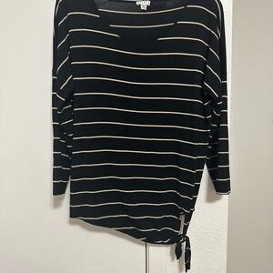 Spense lightweight striped longsleeve tie detail blouse size L